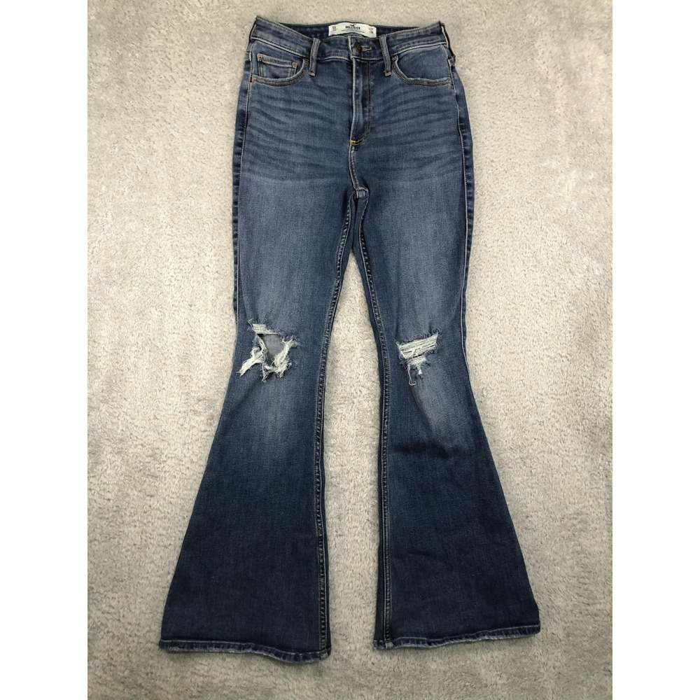 Hollister Jeans Womens Size 5S (24x29) Curvy High-Rise Vintage Flare Distressed